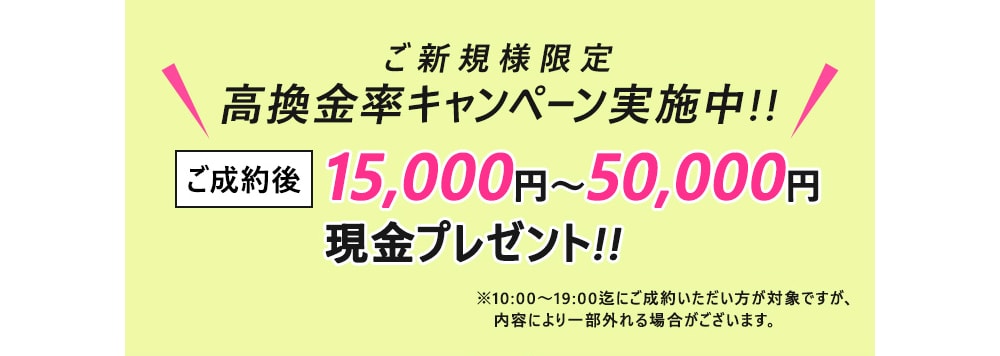 タイムリーの最大5万円プレゼントキャンペーン